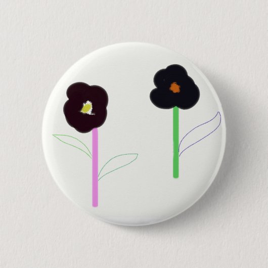 2 bloemen ronde button 5,7 cm (Voorkant)