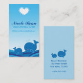 2 Blue Whales Boutique pour enfants Carte de visit (Devant / Derrière)