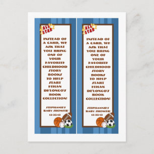 2 Boek markeert All Star Blue Uitnodiging Briefkaart