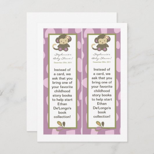 2 Boek Marks Jacana Meisje Oerwoud Zoo Dier Uitnodiging Briefkaart (Voorkant / Achterkant)