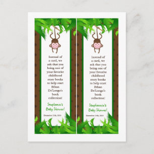 2 Boek Marks Monkey Swing Oerwoud Safari Zoo Anima Uitnodiging Briefkaart