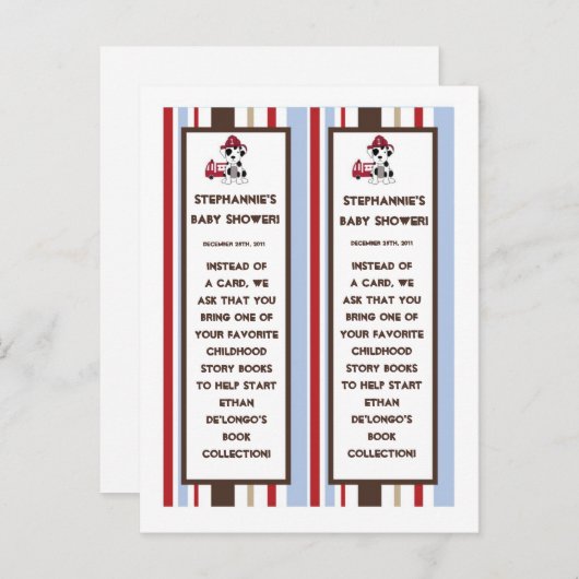 2 Boek Marks Nojo Brandweerwagen Uitnodiging Briefkaart (Voorkant / Achterkant)