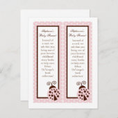 2 Boeken Marks Pink Ladybug Uitnodiging Briefkaart (Voorkant / Achterkant)