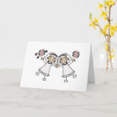 2 bruiden kaart (Gele Bloem)