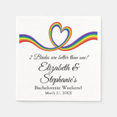 2 Bruiden zijn beter dan 1 lesbische vrijgezellenf Servet (Voorkant)