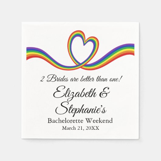 2 Bruiden zijn beter dan 1 lesbische vrijgezellenf Servet (Voorkant)