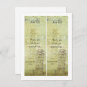 2 Bruiloft in Pisa Save the Date Bladwijzer Aankondigingskaart (Voorkant / Achterkant)