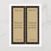 2 Bruin/Creme Wedding Save Date Bladwijzer Aankondigingskaart (Voorkant)