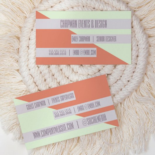 2 carte de nom | Bloc de couleur géométrique moder