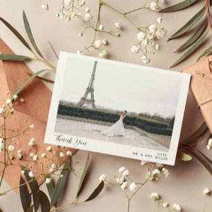 2 Carte de remerciement de mariage de calligraphie