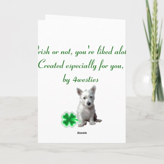 2. Carte de st patrick de Westie (Dos)