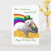 2. Carte de st patrick de Westie (Fleur jaune)