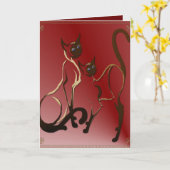 2 carte Siamese Kitties (Fleur jaune)