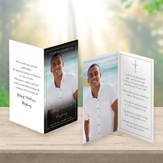 2 Cartes de prières pliées pour les funérailles ph