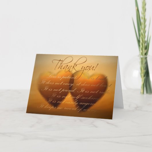 2 cartes de remerciement cœur doré ! (Devant)