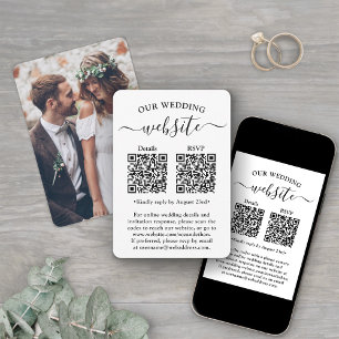 2 Cartes de réponse de mariage avec code QR et pho