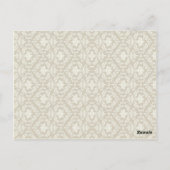 #2 Cartes de table Crème Tan Ivory Damask Swils (Dos)