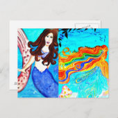 2 cartes postales de sirène (Devant / Derrière)