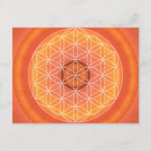 2 Chakra Flower of Life oranje Briefkaart