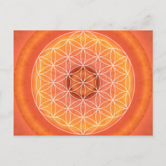 2 Chakra Flower of Life oranje Briefkaart