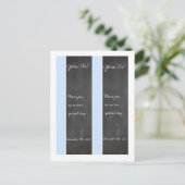 2 Chalkboard Blue Wedding Bladwijzer Briefkaart (Staand voorkant)