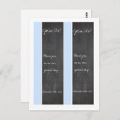 2 Chalkboard Blue Wedding Bladwijzer Briefkaart (Voorkant / Achterkant)