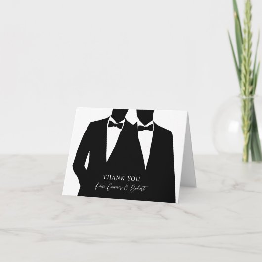 2 Chambres Silhouette Gay Carte de remerciements M (Devant)