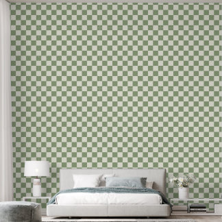 2"Checkerboard Sage Groen & Ivoor Wit Behang