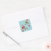 2 Chouettes dans les branches de Noël Stickers (Enveloppe)