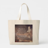 2 Chronicles 7:14 Als mijn volk zal bidden Grote Tote Bag (Achterkant)