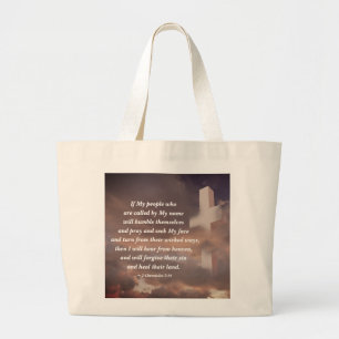 2 Chronicles 7:14 Als mijn volk zal bidden Grote Tote Bag