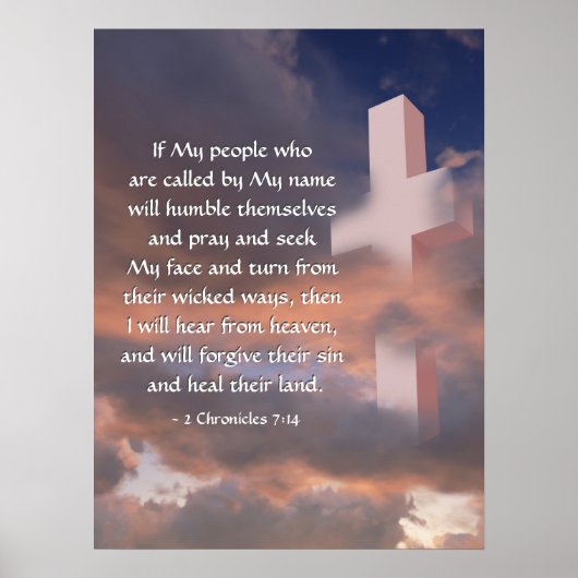 2 Chronicles 7:14 Als mijn volk zal bidden Poster (Voorkant)