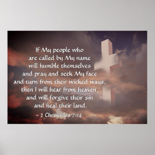 2 Chronicles 7:14 Als mijn volk zal bidden Poster
