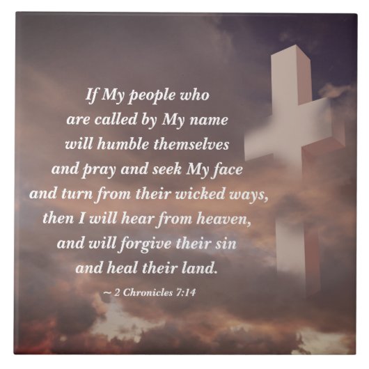 2 Chronicles 7:14 Als mijn volk zal bidden Tegeltje (Voorkant)