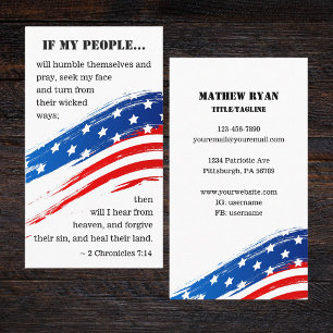2 Chronicles 7:14 BijbelAmerikaanse vlag Christeli Visitekaartje