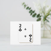 2 Clubs-speelkaart Briefkaart (Staand voorkant)