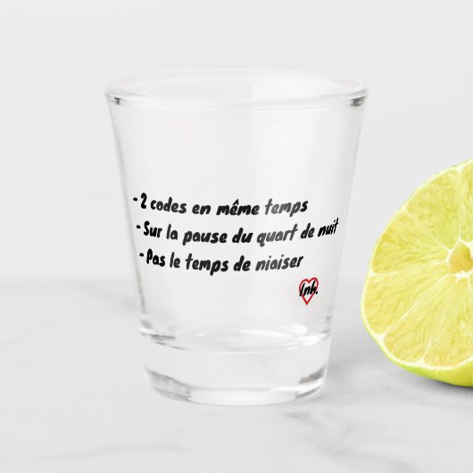 2 codes tegelijk shot glas (Voorkant)