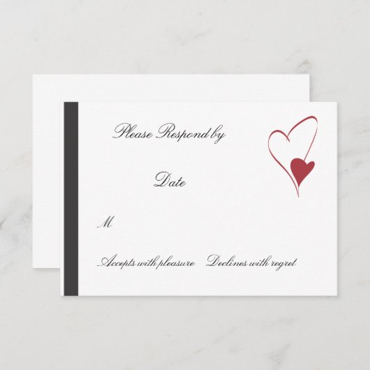 2 Coeurs Collide correspondant mariage rsvp (Devant / Derrière)