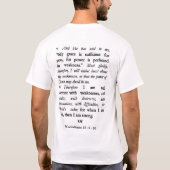 2 Corinthians 12:9-10 T-shirt (Achterkant)