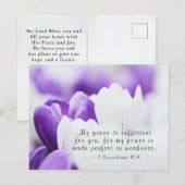 2 Corinthians 12:9 Mijn genade is voldoende voor u Briefkaart (Voorkant / Achterkant)