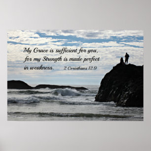 2 Corinthians 12:9 Mijn genade is voldoende voor u Poster