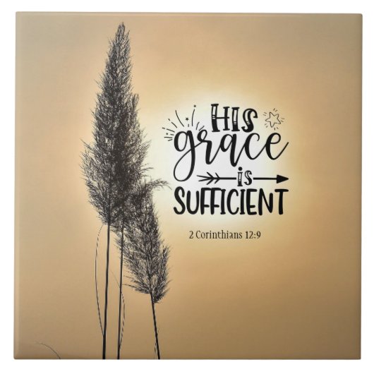 2 Corinthians 12:9 Zijn genade is voldoende Tegeltje (Voorkant)