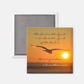 2 Corinthians 3:17 Freedom Bijbelversie Magneet (Voorkant / Achterkant)