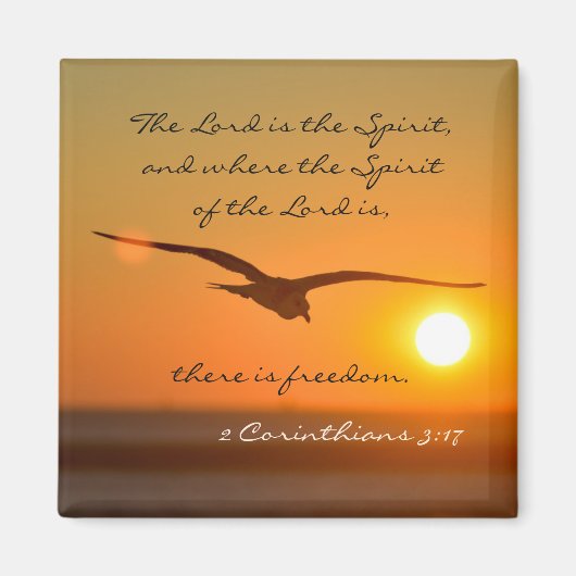2 Corinthians 3:17 Freedom Bijbelversie Magneet (Voorkant)