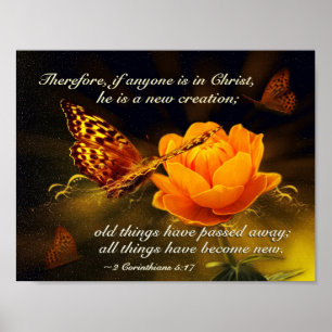 2 Corinthians 5:17 Als iemand in Christus is, Bijb Poster