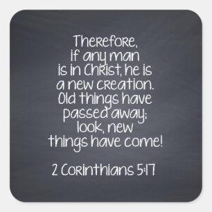 2 Corinthians 5:17 Bijbelversie Vierkante Sticker
