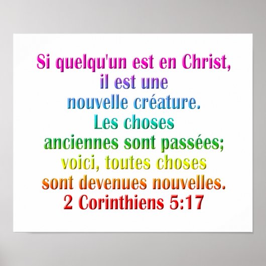 2 Corinthians 5:17 Frans Poster (Voorkant)