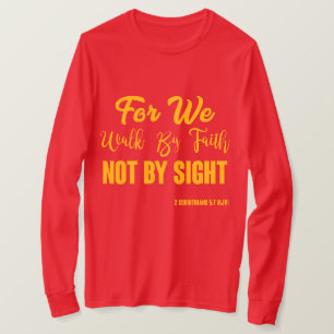 2 Corinthians 5:7 Bijbelverse KJV Quote Mannen T-shirt