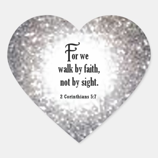 2 Corinthians 5:7 Hart Sticker (Voorkant)