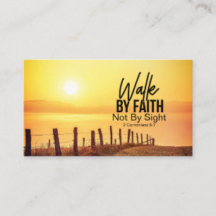 2 Corinthians 5:7 Walby Faith Bible Verse Sunset Visitekaartje